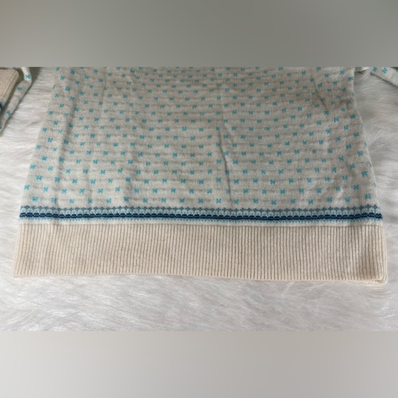 Talbots Sweater L Blue Fair Isle Lambswool Nordic - Picture 8 of 9